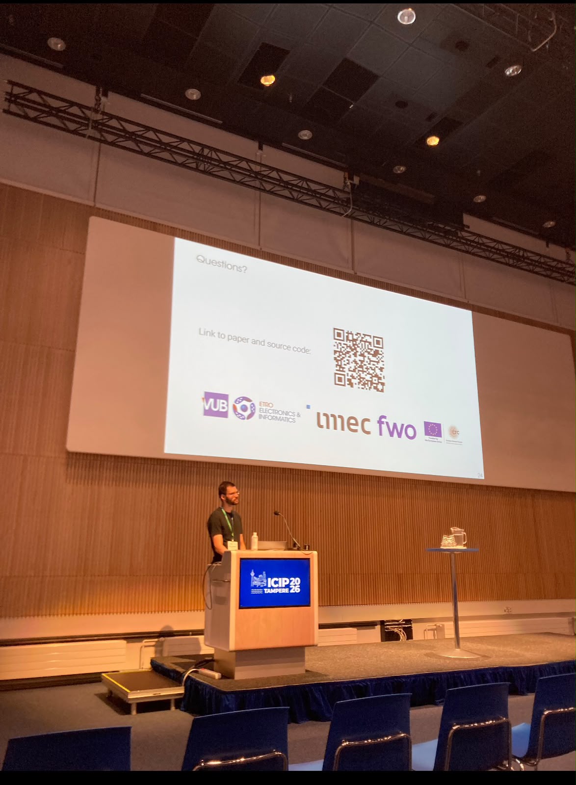 Brent De Weerdt presenting at ICIP 2026